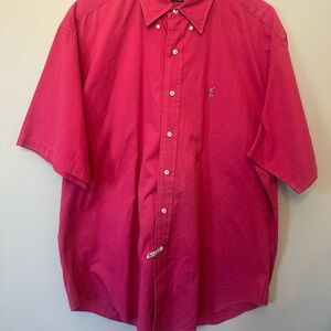 Ralph Lauren Men’s Short-Sleeve Button-Down Shirt - Bright Pink